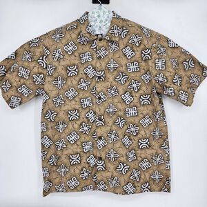 Vintage Hilo Hattie Shirt Mens Extra Large Button Up Hawaiian XL Geometric‎